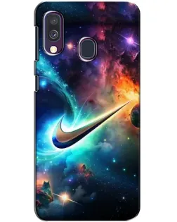 Чехол для Samsung Galaxy A40 2019 (A405F) с картинкой «Космический Nike Swoosh»