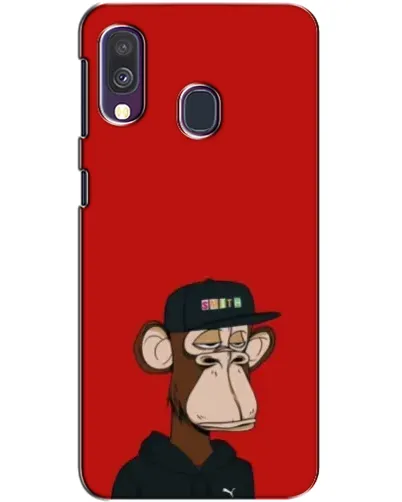 Чехол для Samsung Galaxy A40 2019 (A405F) с картинкой «Bored Ape — красный фон»
