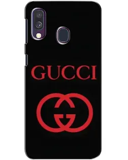 Чехол для Samsung Galaxy A40 2019 (A405F) с картинкой «Gucci — красный логотип»