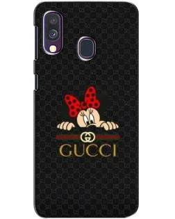 Чехол для Samsung Galaxy A40 2019 (A405F) с картинкой «Минни Маус Gucci — черный»