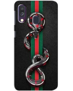 Чехол для Samsung Galaxy A40 2019 (A405F) с картинкой «Gucci — змея на полосе»