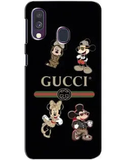Чехол для Samsung Galaxy A40 2019 (A405F) с картинкой «Gucci — герои Disney и монограмма»