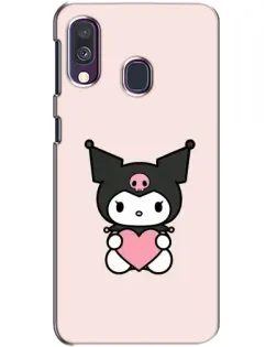 Чехол для Samsung Galaxy A40 2019 (A405F) с картинкой «Kuromi и сердце»