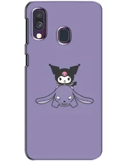 Чехол для Samsung Galaxy A40 2019 (A405F) с картинкой «Kuromi на лиловом фоне»