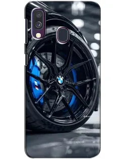 Чехол для Samsung Galaxy A40 2019 (A405F) с картинкой «Колесо BMW вблизи»