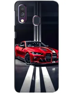 Чехол для Samsung Galaxy A40 2019 (A405F) с картинкой «Красная BMW на дороге»