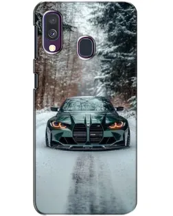 Чехол для Samsung Galaxy A40 2019 (A405F) с картинкой «BMW в зимнем лесу»
