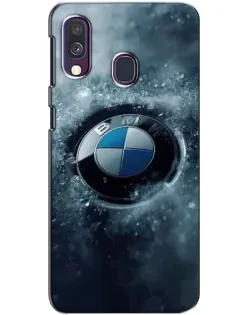 Чехол для Samsung Galaxy A40 2019 (A405F) с картинкой «Логотип BMW — лед»