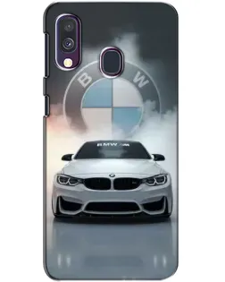 Чехол для Samsung Galaxy A40 2019 (A405F) с картинкой «BMW в белом дыму»