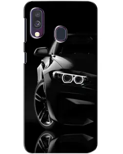 Чехол для Samsung Galaxy A40 2019 (A405F) с картинкой «Черная BMW — профиль»