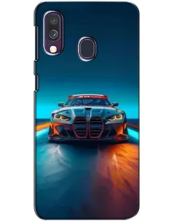 Чехол для Samsung Galaxy A40 2019 (A405F) с картинкой «BMW — огни неона»