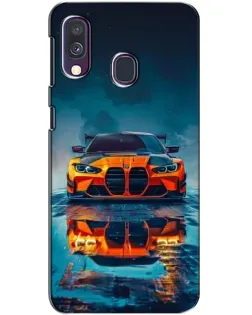 Чехол для Samsung Galaxy A40 2019 (A405F) с картинкой «BMW — золотая эмблема»
