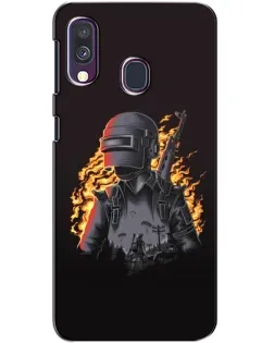 Чехол для Samsung Galaxy A40 2019 (A405F) с картинкой «PUBG — огненный силуэт»