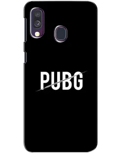 Чехол для Samsung Galaxy A40 2019 (A405F) с картинкой «PUBG — белый логотип»