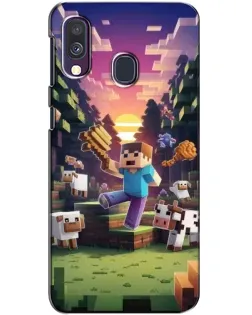 Чехол для Samsung Galaxy A40 2019 (A405F) с картинкой «Стив на ферме» Чехол для Samsung Galaxy A40 2019 (A405F) с картинкой «Стив на ферме»