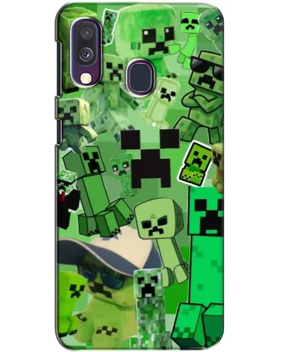 Чехол для Samsung Galaxy A40 2019 (A405F) с картинкой «Криперы Minecraft»