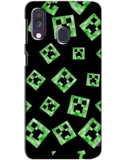 Чехол для Samsung Galaxy A40 2019 (A405F) с картинкой «Паттерн с криперами»