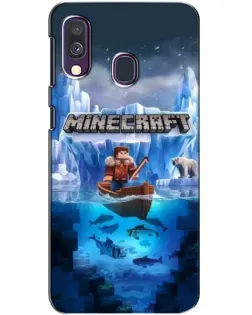 Чехол для Samsung Galaxy A40 2019 (A405F) с картинкой «Minecraft ледяной мир»