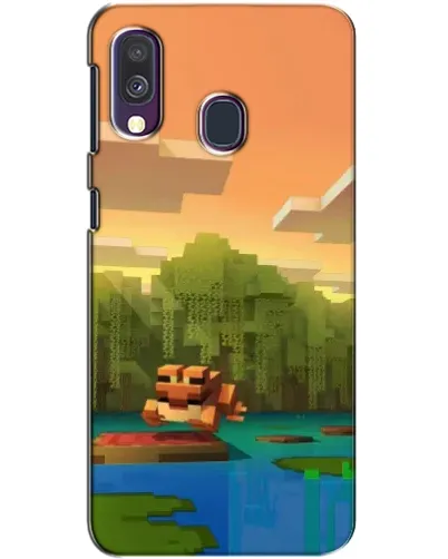Чехол для Samsung Galaxy A40 2019 (A405F) с картинкой «Майнкрафт закат солнца»