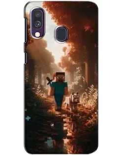 Чехол для Samsung Galaxy A40 2019 (A405F) с картинкой «Стив в лесу»