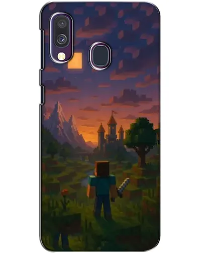 Чехол для Samsung Galaxy A40 2019 (A405F) с картинкой «Стив у башни»