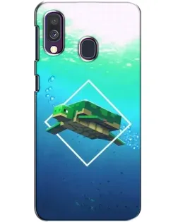 Чехол для Samsung Galaxy A40 2019 (A405F) с картинкой «Черепаха Minecraft»