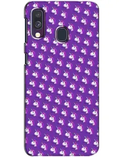 Чехол для Samsung Galaxy A40 2019 (A405F) с картинкой «Единороги на фиолетовом»