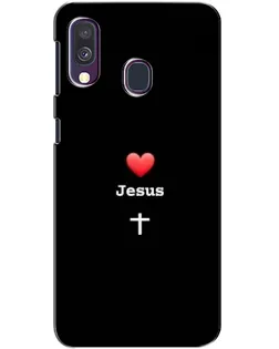 Чехол для Samsung Galaxy A40 2019 (A405F) с картинкой «Сердце - Jesus»
