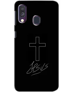 Чехол для Samsung Galaxy A40 2019 (A405F) с картинкой «Графический крест Jesus»