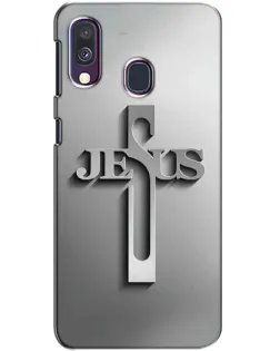 Чехол для Samsung Galaxy A40 2019 (A405F) с картинкой «Металлический крест Jesus»