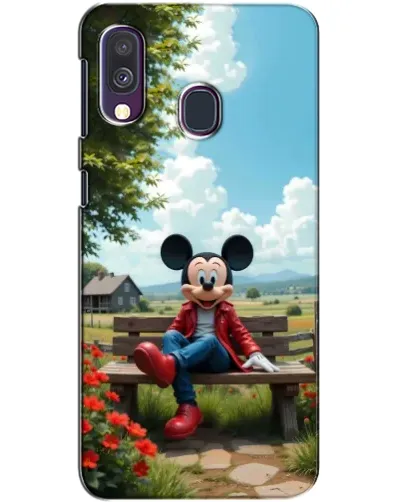 Чехол для Samsung Galaxy A40 2019 (A405F) с картинкой «Микки на скамейке»