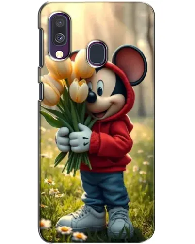 Чехол для Samsung Galaxy A40 2019 (A405F) с картинкой «Микки с тюльпанами»