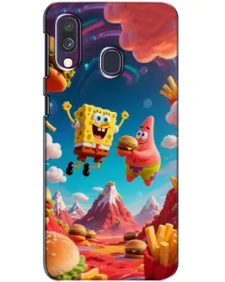 Чехол для Samsung Galaxy A40 2019 (A405F) с картинкой «Космический фастфуд»