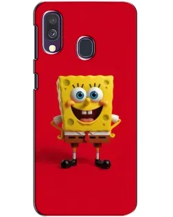 Чехол для Samsung Galaxy A40 2019 (A405F) с картинкой «Спанч Боб на красном»