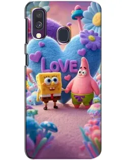Чехол для Samsung Galaxy A40 2019 (A405F) с картинкой «Губка Боб Патрик»