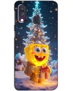 Чехол для Samsung Galaxy A40 2019 (A405F) с картинкой «Рождественский Спанч Боб»