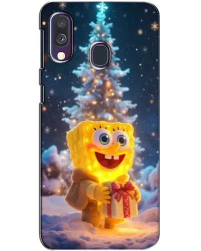 Чехол для Samsung Galaxy A40 2019 (A405F) с картинкой «Рождественский Спанч Боб»