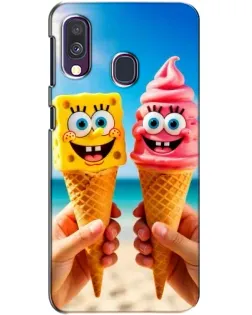 Чехол для Samsung Galaxy A40 2019 (A405F) с картинкой «Спанч Боб мороженое»