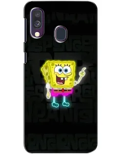Чехол для Samsung Galaxy A40 2019 (A405F) с картинкой «Неоновый Губка Боб»