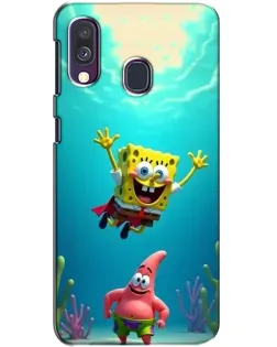 Чехол для Samsung Galaxy A40 2019 (A405F) с картинкой «Спанч Боб под водой»
