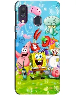 Чехол для Samsung Galaxy A40 2019 (A405F) с картинкой «Губка Боб и друзья»