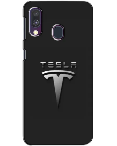 Чохол для Samsung Galaxy A40 2019 (A405F) з картинкою «Сталевий логотип Tesla»