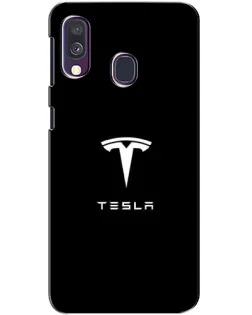 Чохол для Samsung Galaxy A40 2019 (A405F) з картинкою «Tesla White Logo»