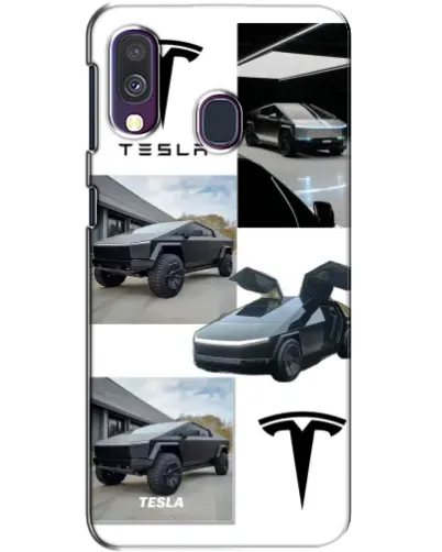 Чохол для Samsung Galaxy A40 2019 (A405F) з картинкою «Колаж Cybertruck Tesla»