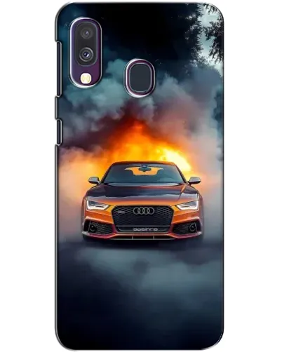 Чехол для Samsung Galaxy A40 2019 (A405F) с картинкой «Audi в огненном дыму»