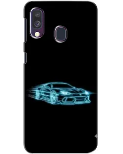 Чехол для Samsung Galaxy A40 2019 (A405F) с картинкой «Неоновый контур Lamborghini»