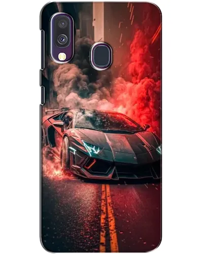 Чехол для Samsung Galaxy A40 2019 (A405F) с картинкой «Lamborghini красный дым»