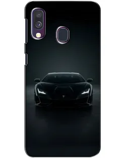 Чехол для Samsung Galaxy A40 2019 (A405F) с картинкой «Черный Lamborghini Aventador»
