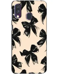 Чехол для Samsung Galaxy A40 2019 (A405F) с картинкой «Паттерн черные банты»