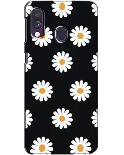 Чохол для Samsung Galaxy A40 2019 (A405F) з картинкою «Ромашки на чорному»